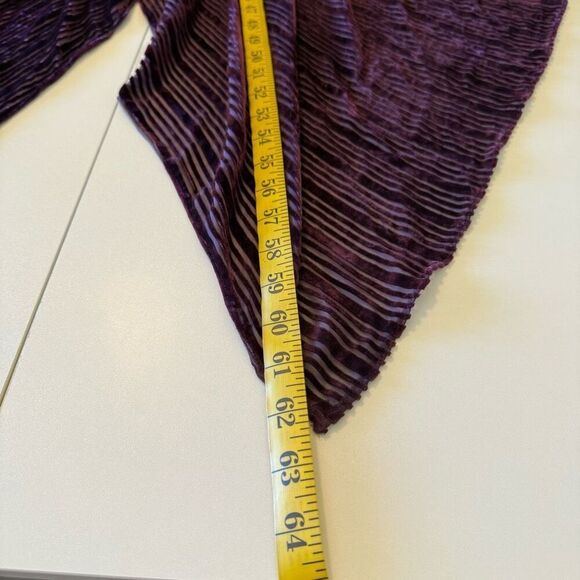 Robert Rodriguez Burgundy Striped Velvet Burnout Asymmetric Hem Maxi Dress Sz 10 - Picture 9 of 13